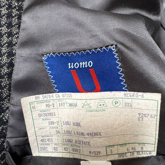 VTG Uoma Ungaro Gray Black Wool Sport Coat Jacket DIY Upcycle Cutters Crafters - Picture 5 of 12